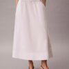 Fustă midi din poplin de bumbac Fustă midi din poplin de bumbac