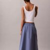Fustă midi din poplin de bumbac Fustă midi din poplin de bumbac