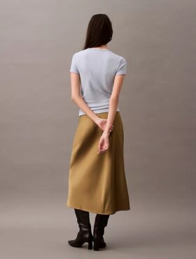 Fustă midi din satin elastic