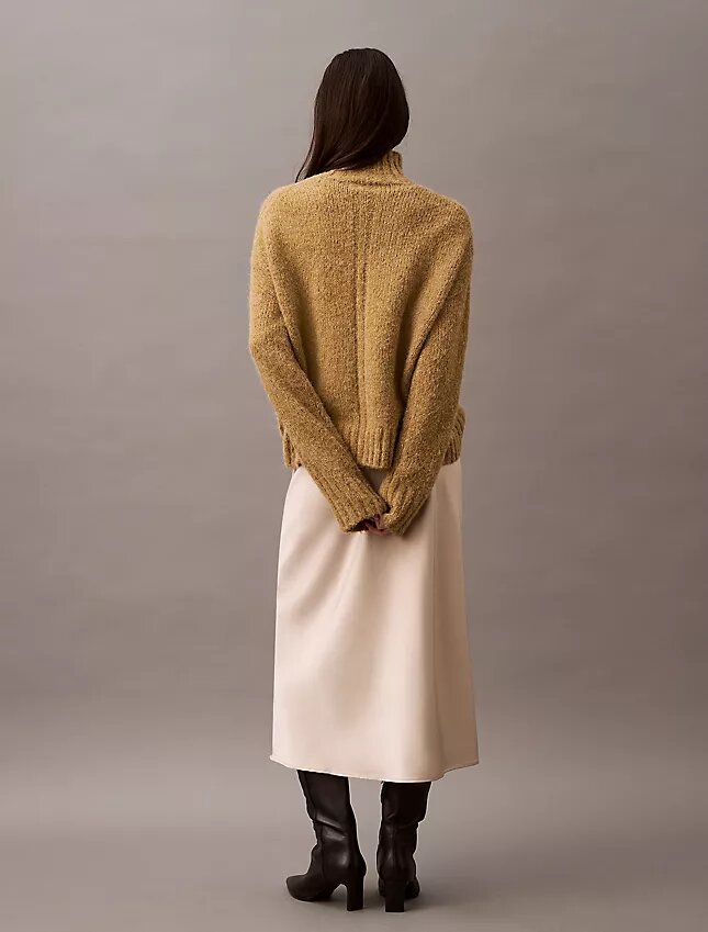 Fustă midi din satin elastic Fustă midi din satin elastic