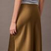 Fustă midi din satin elastic Fustă midi din satin elastic