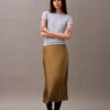 Fustă midi din satin elastic Fustă midi din satin elastic