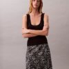 Fustă midi din satin imprimat Fustă midi din satin imprimat