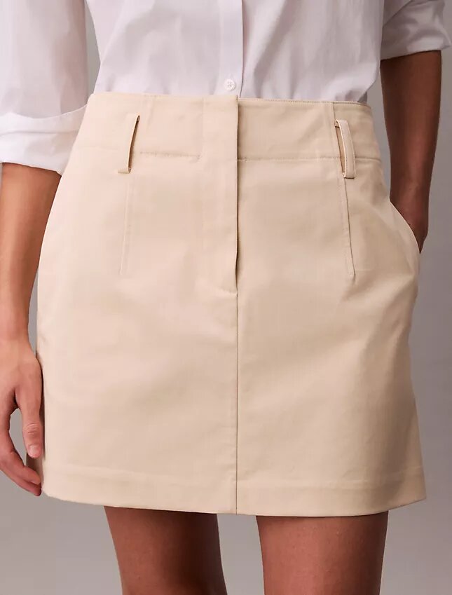 Fustă mini din bumbac chino Fustă mini din bumbac chino
