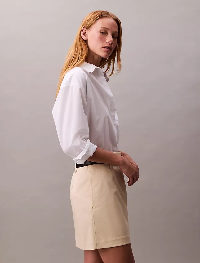Fustă mini din bumbac chino Fustă mini din bumbac chino