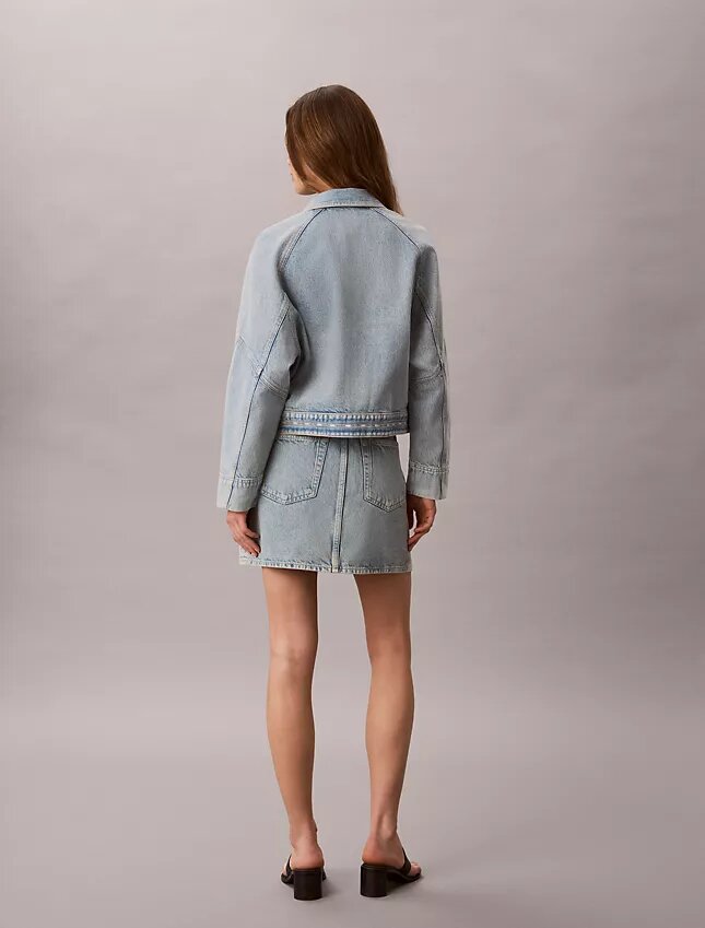 Fustă mini din denim cu logo Fustă mini din denim cu logo