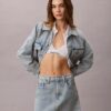 Fustă mini din denim cu logo Fustă mini din denim cu logo
