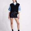 Fustă mini din denim cu talie asimetrică