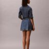 Fustă mini din denim plisată Fustă mini din denim plisată
