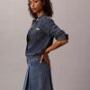Fustă mini din denim plisată Fustă mini din denim plisată
