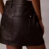 Fustă mini din imitație de piele cu 5 buzunare Fustă mini din imitație de piele cu 5 buzunare