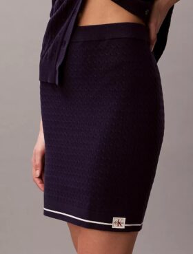 Fustă mini din tricot cu micro-cabluri