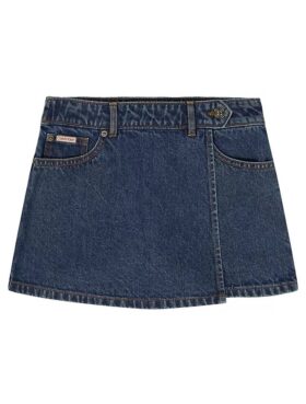Fustă-pantalon mini din denim pentru fete