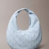 Geantă Hobo din denim cu logo emblematic pe toată suprafața Geantă Hobo din denim cu logo emblematic pe toată suprafața