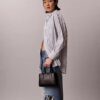 Geantă mini tote cu monogramă, purtabilă pe umăr
