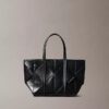 Geantă mini tote țesută, cu curea de umăr