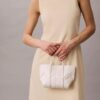 Geantă mini tote țesută, cu curea de umăr