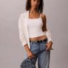 Geantă pentru aparat foto din denim cu logo emblematic pe toată suprafața Geantă pentru aparat foto din denim cu logo emblematic pe toată suprafața