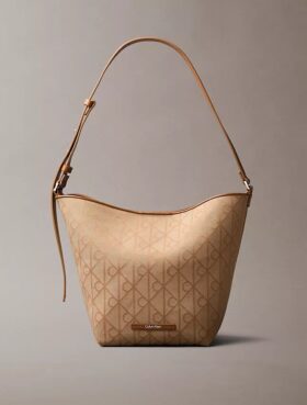 Geantă tip sac cu logo emblemă jacquard pe toată suprafața și buzunar
