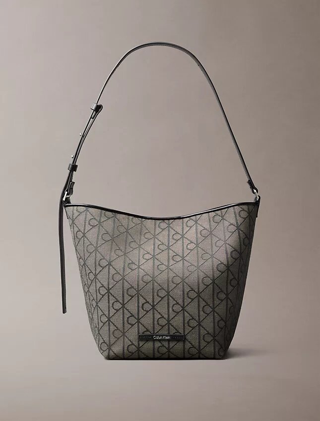 Geantă tip sac cu logo emblemă jacquard pe toată suprafața și buzunar Geantă tip sac cu logo emblemă jacquard pe toată suprafața și buzunar