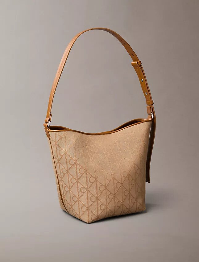 Geantă tip sac cu logo emblemă jacquard pe toată suprafața și buzunar Geantă tip sac cu logo emblemă jacquard pe toată suprafața și buzunar