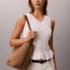 Geantă tip sac cu logo emblemă jacquard pe toată suprafața și buzunar Geantă tip sac cu logo emblemă jacquard pe toată suprafața și buzunar