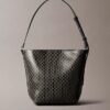 Geantă tip sac cu logo emblematic pe toată suprafața și buzunar Geantă tip sac cu logo emblematic pe toată suprafața și buzunar
