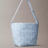 Geantă tip sac din denim cu logo Emblem pe toată suprafața Geantă tip sac din denim cu logo Emblem pe toată suprafața