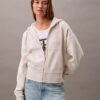 Hanorac cu glugă din fleece cu Monogram Hanorac cu glugă din fleece cu Monogram