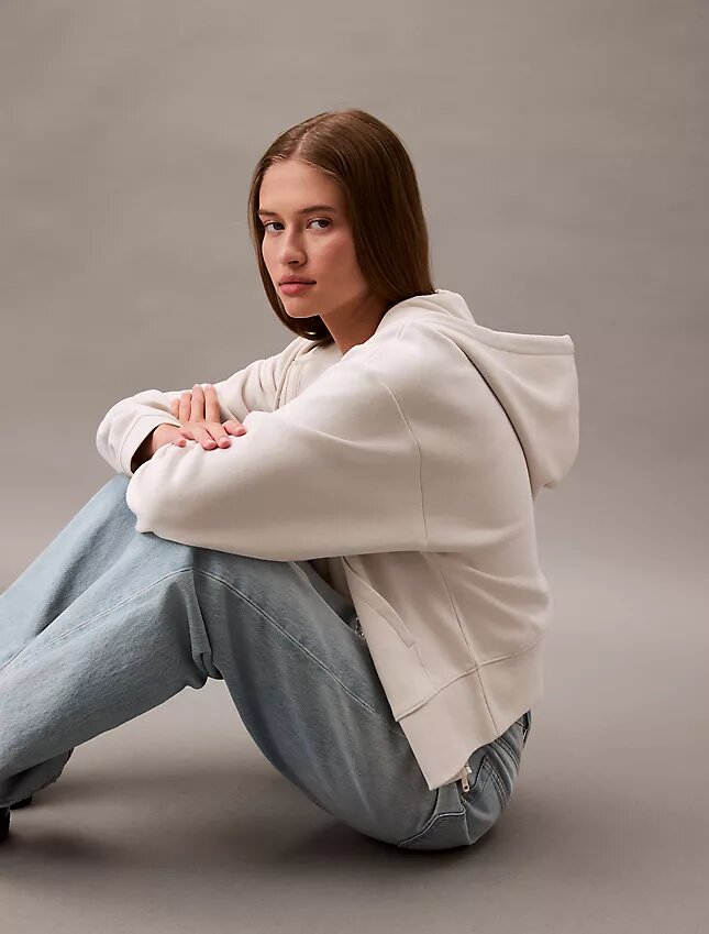 Hanorac cu glugă din fleece cu Monogram Hanorac cu glugă din fleece cu Monogram