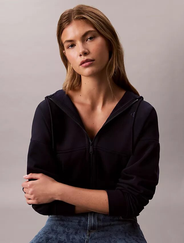 Hanorac cu glugă din fleece cu Monogram Hanorac cu glugă din fleece cu Monogram