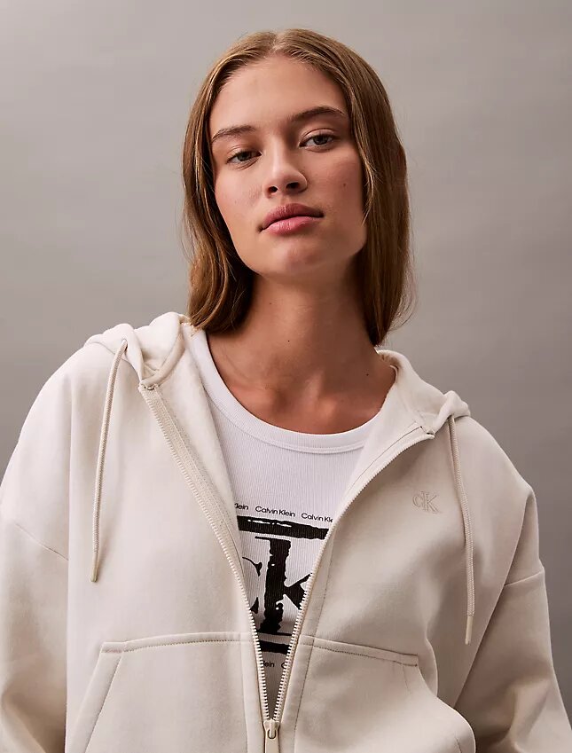 Hanorac cu glugă din fleece cu Monogram Hanorac cu glugă din fleece cu Monogram