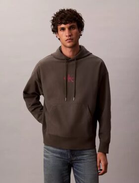Hanorac cu glugă din fleece premium Monologo