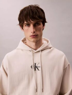 Hanorac cu glugă din fleece premium Monologo