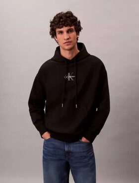 Hanorac cu glugă din fleece premium Monologo