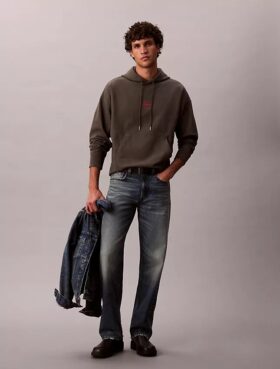 Hanorac cu glugă din fleece premium Monologo