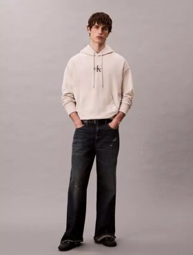 Hanorac cu glugă din fleece premium Monologo