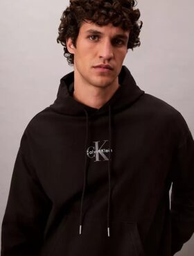 Hanorac cu glugă din fleece premium Monologo