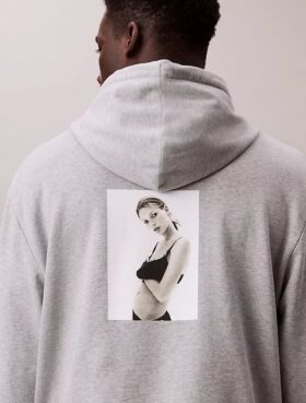 Hanorac cu glugă și imprimeu din fleece Kate Moss