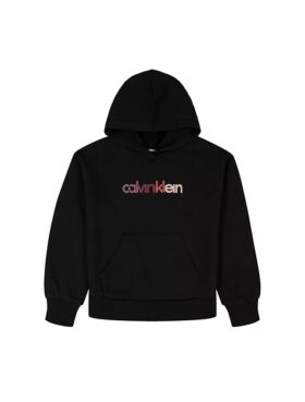 Hanorac din fleece cu logo grafic pentru fete