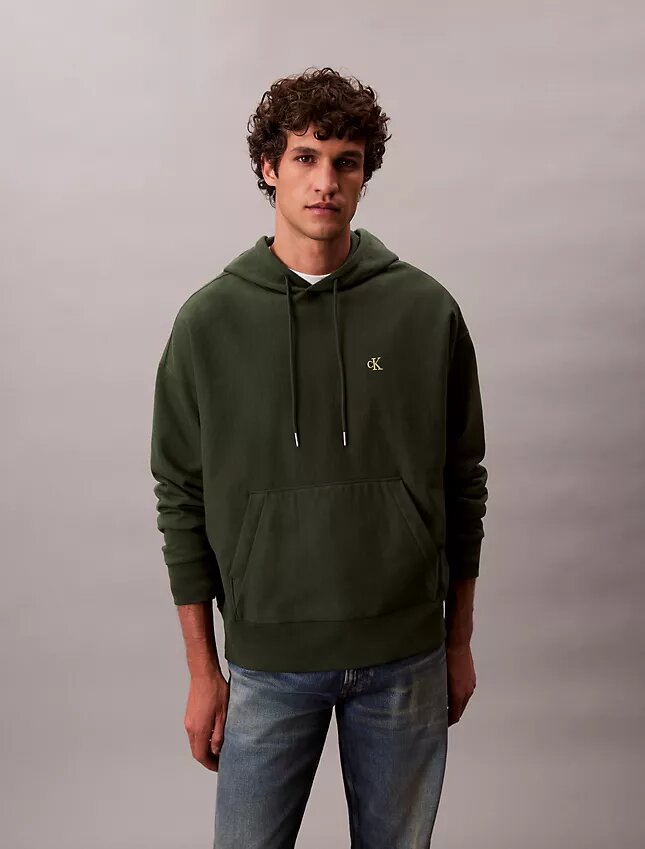 Hanorac din fleece cu Monogram, din material terry premium, cu croială lejeră Hanorac din fleece cu Monogram, din material terry premium, cu croială lejeră