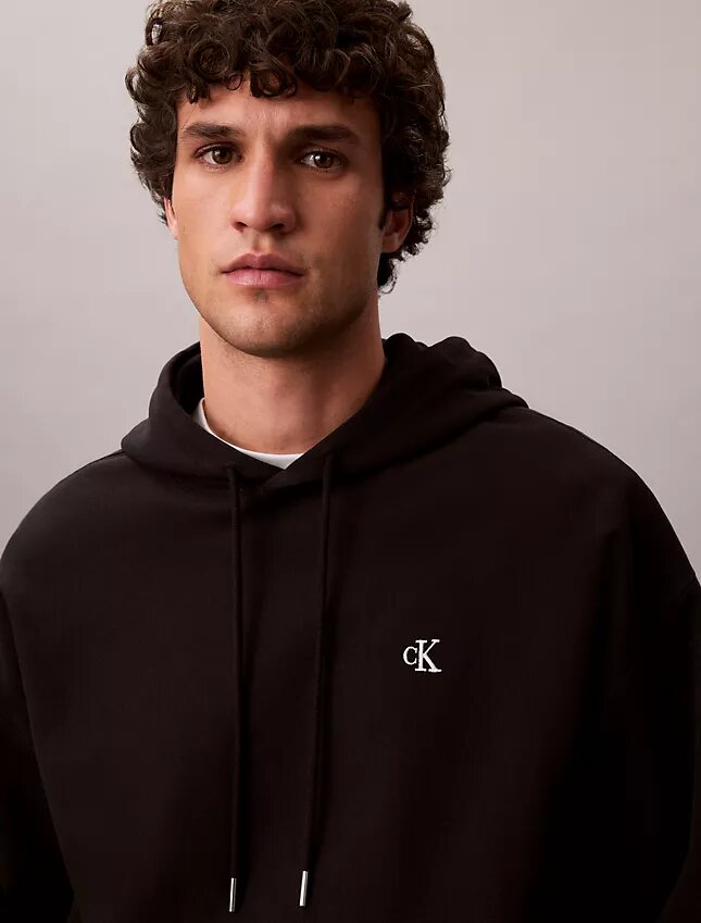 Hanorac din fleece cu Monogram, din material terry premium, cu croială lejeră Hanorac din fleece cu Monogram, din material terry premium, cu croială lejeră