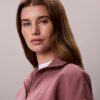 Hanorac din fleece cu monogramă și fermoar pe un sfert