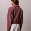 Hanorac din fleece cu monogramă și fermoar pe un sfert