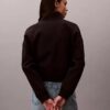 Hanorac din fleece cu monogramă și fermoar pe un sfert
