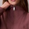 Hanorac din fleece cu monogramă și fermoar pe un sfert