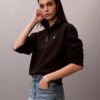 Hanorac din fleece cu monogramă și fermoar pe un sfert