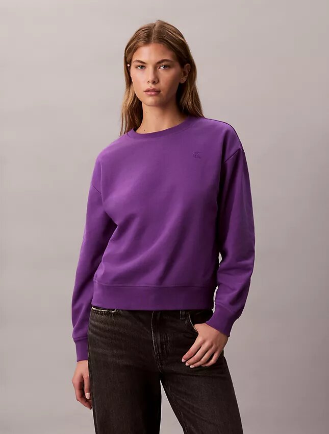 Hanorac relaxat din fleece cu logo arhivă Hanorac relaxat din fleece cu logo arhivă