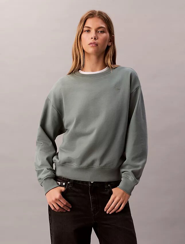 Hanorac relaxat din fleece cu logo arhivă Hanorac relaxat din fleece cu logo arhivă