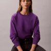 Hanorac relaxat din fleece cu logo arhivă Hanorac relaxat din fleece cu logo arhivă